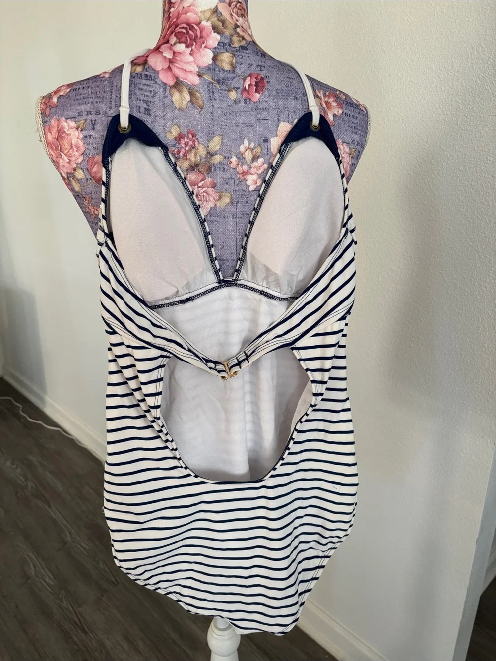 Sperry Navy & White Striped One-Piece Swimsuit